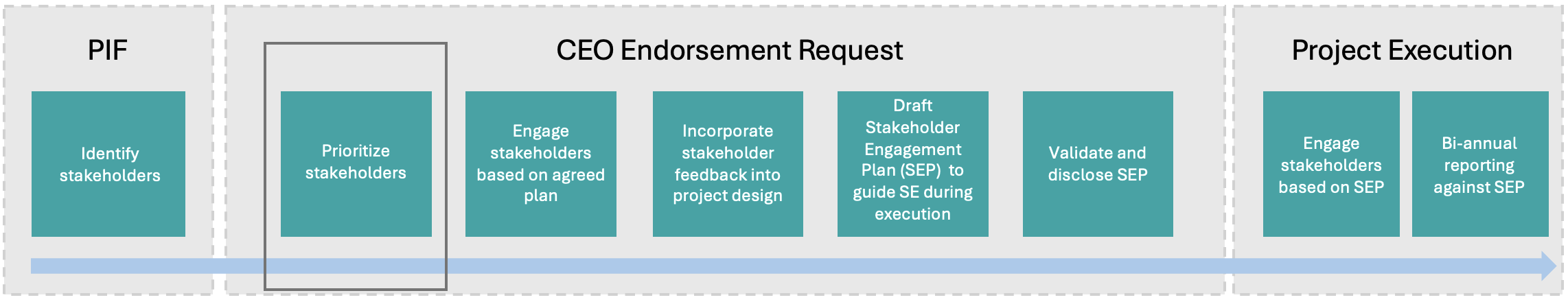 steps in the stakeholder engagement and SEP process